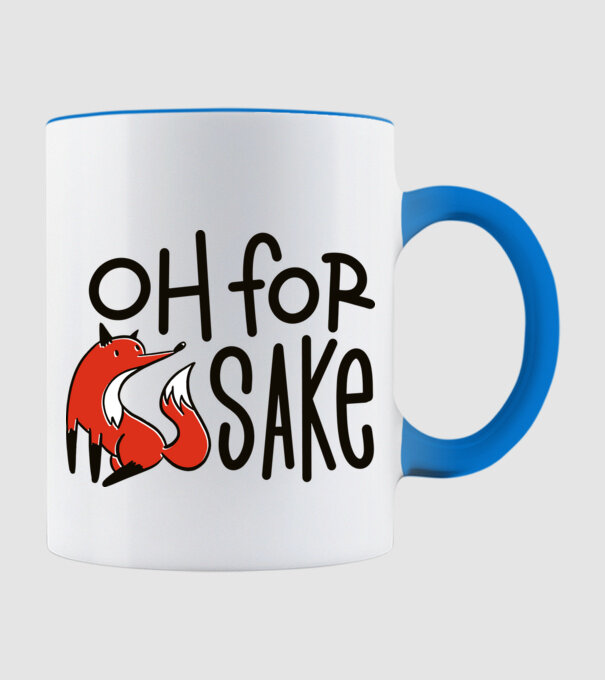 Oh for Fox Sake tricou cu vulpe model albastru deschis pe tricou