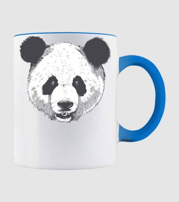 Cap de panda model albastru deschis pe tricou