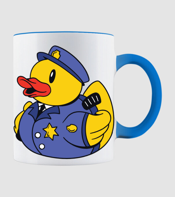 Rățușcă de cauciuc Polițist model albastru deschis pe tricou