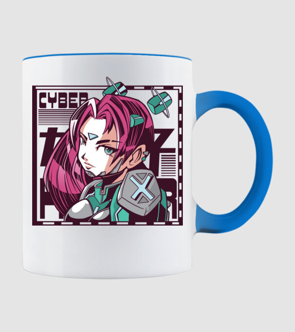 Anime fată Sci-fi model albastru deschis pe tricou