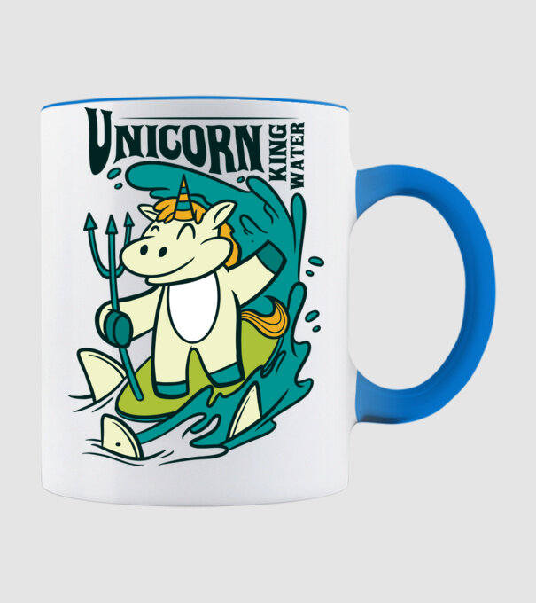 Unicorn regele apelor model albastru deschis pe tricou