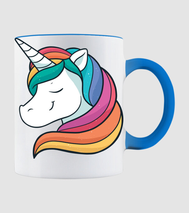 Cap de unicorn model albastru deschis pe tricou