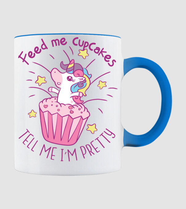 Unicorn Muffin model albastru deschis pe tricou