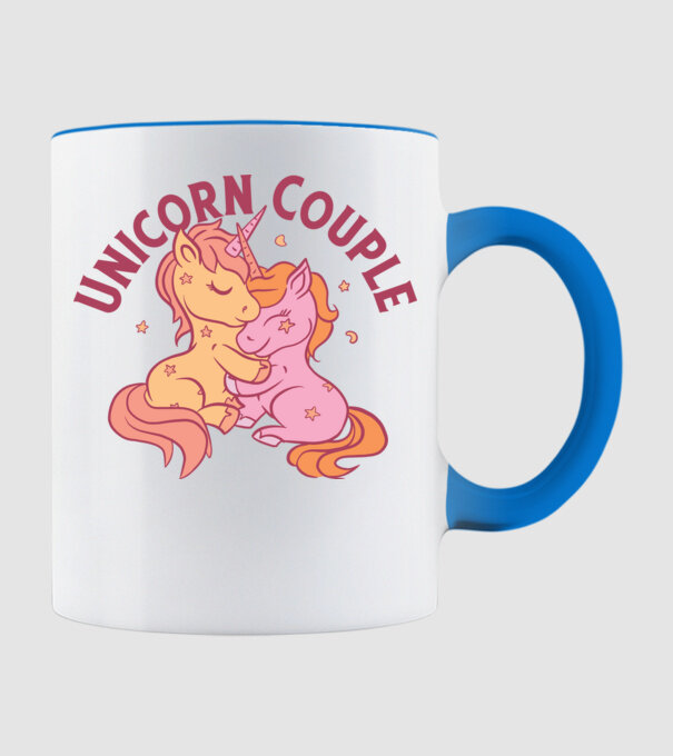 Pereche Unicorn model albastru deschis pe tricou