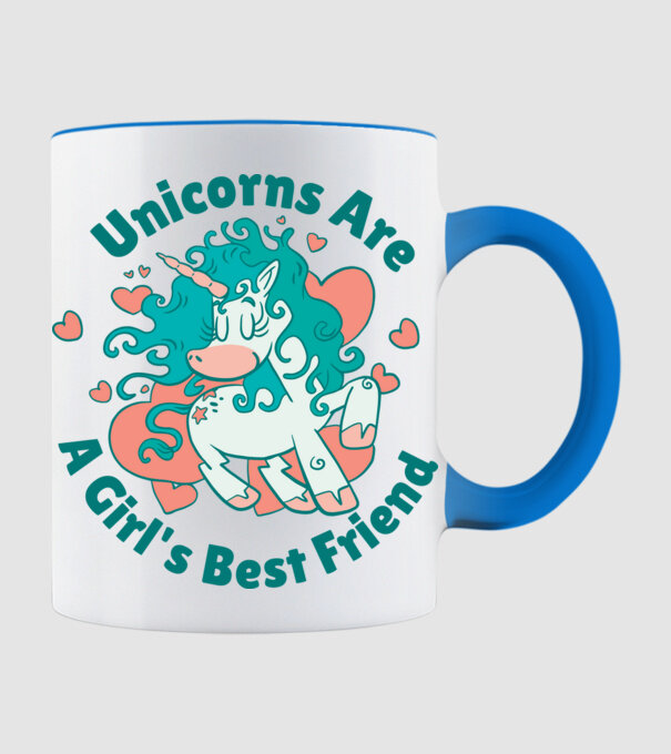 Unicornii sunt cei mai buni prieteni ai fetelor model albastru deschis pe tricou