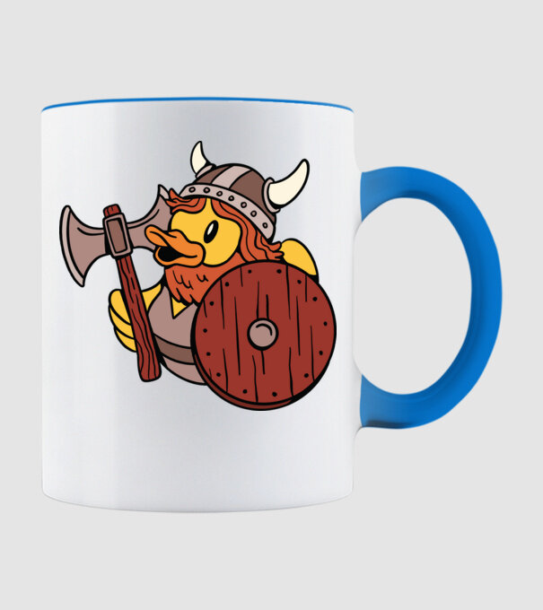 Rățușcă de cauciuc Viking model albastru deschis pe tricou