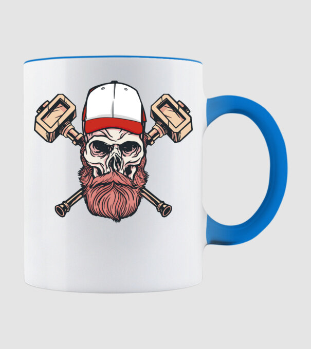 Craniu Viking model albastru deschis pe tricou