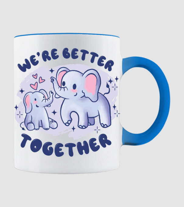 'We''re Better Together Elephant' model albastru deschis pe tricou