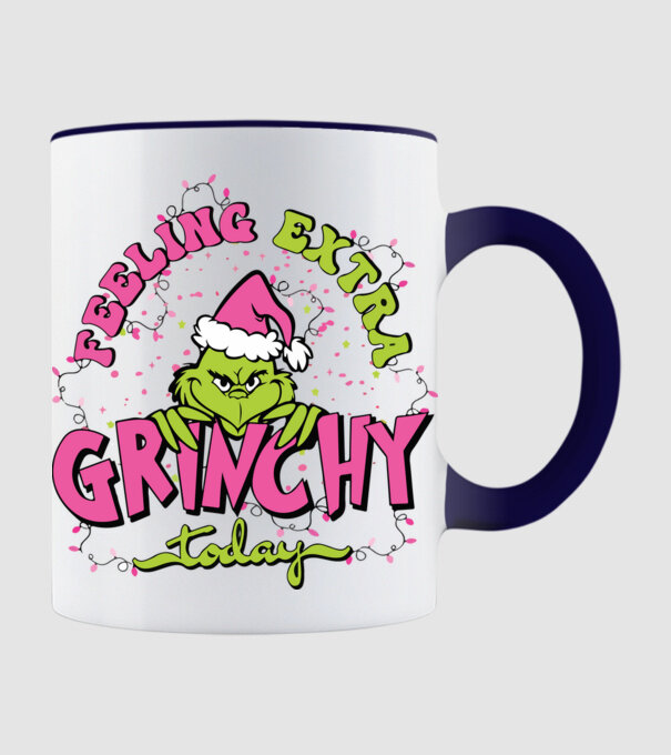 Feeling extra Grinchy today model albastru închis pe tricou
