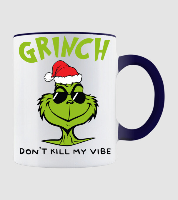Grinch - Don't kill my vibe model albastru închis pe tricou