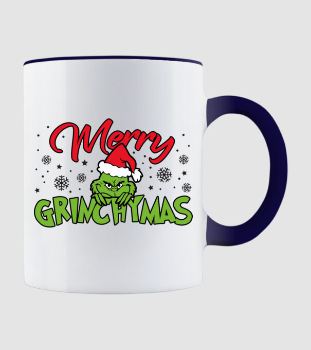 Merry Grinchymas - Grinch model albastru închis pe tricou