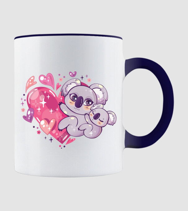 Koala drăguță Anime model albastru închis pe tricou