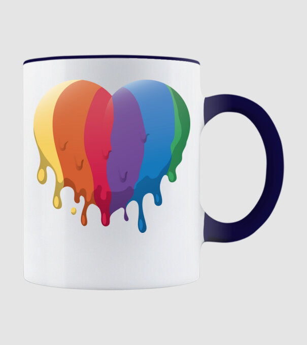 LGBTQ Inimă model albastru închis pe tricou