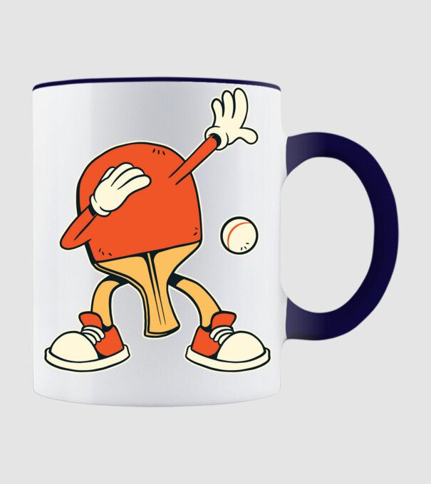 Ping Pong DAB model albastru închis pe tricou