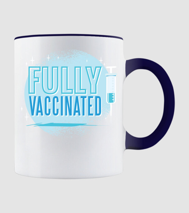 Complet vaccinat model albastru închis pe tricou