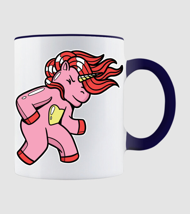 Unicorn model albastru închis pe tricou
