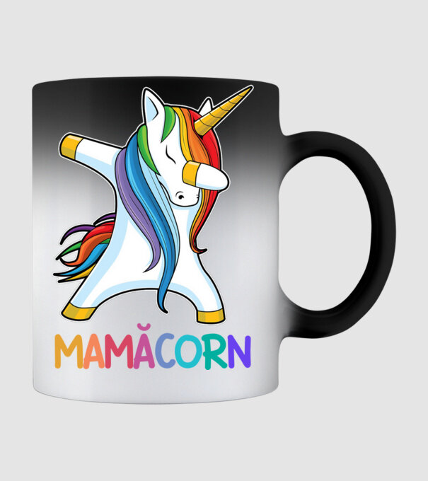 mamăcorn model negru pe tricou