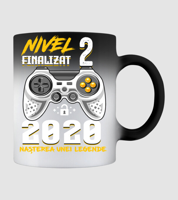 Nivel 2 finalizat. 2020 nașterea unei legende model negru pe tricou