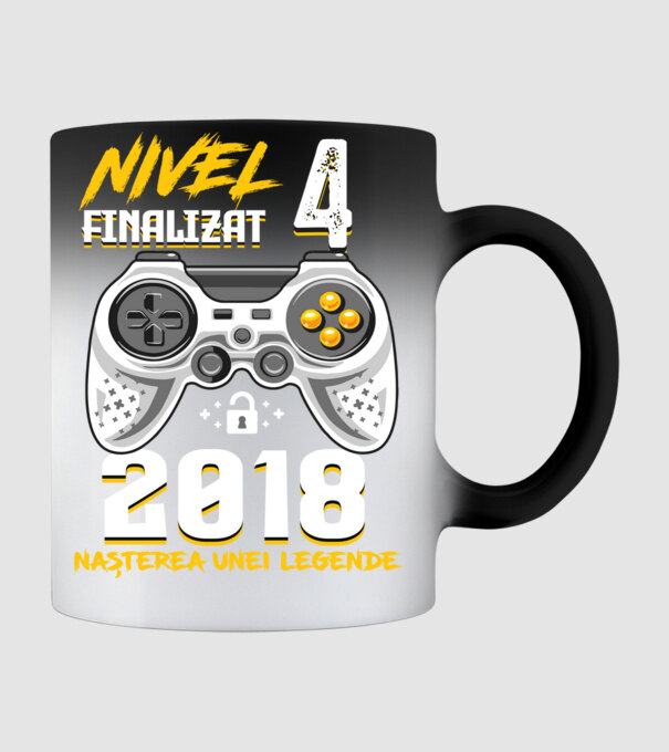 Nivel 4 finalizat. 2018 nașterea unei legende model negru pe tricou