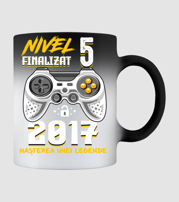 Nivel 5 finalizat. 2017 nașterea unei legende model negru pe tricou