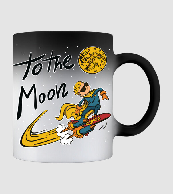 To the Moon Bitcoin model negru pe tricou