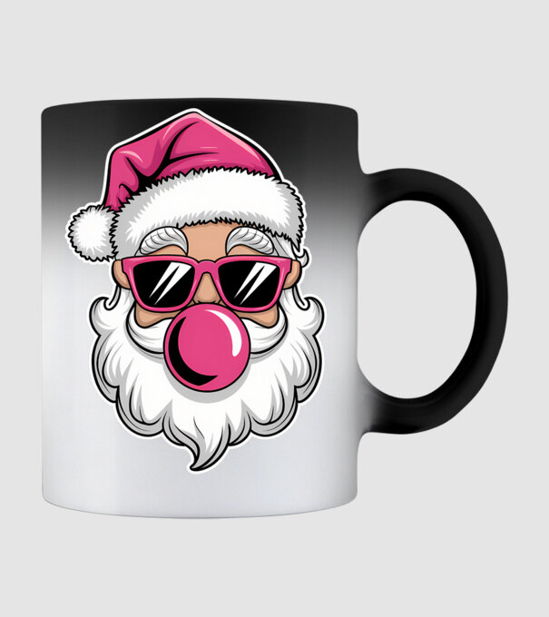 Bubble gum Santa 2 model negru pe tricou