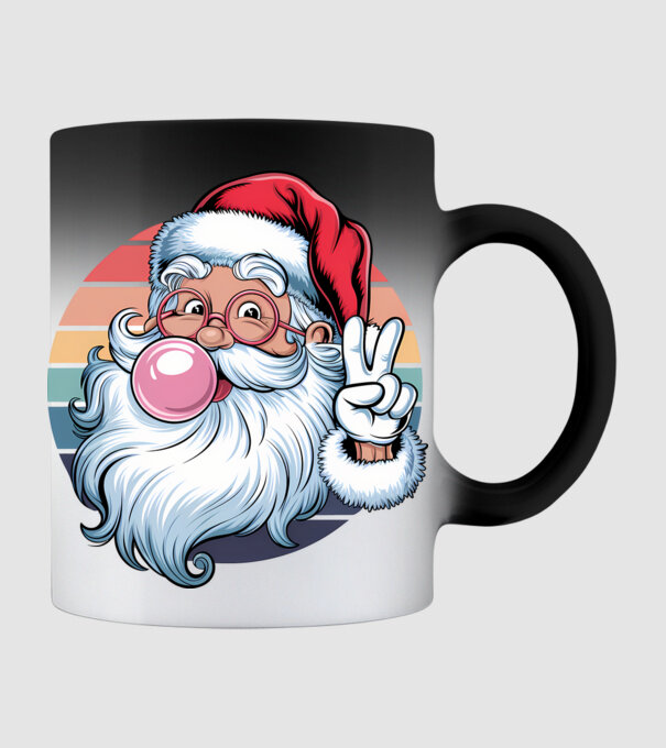 Bubble gum santa model negru pe tricou