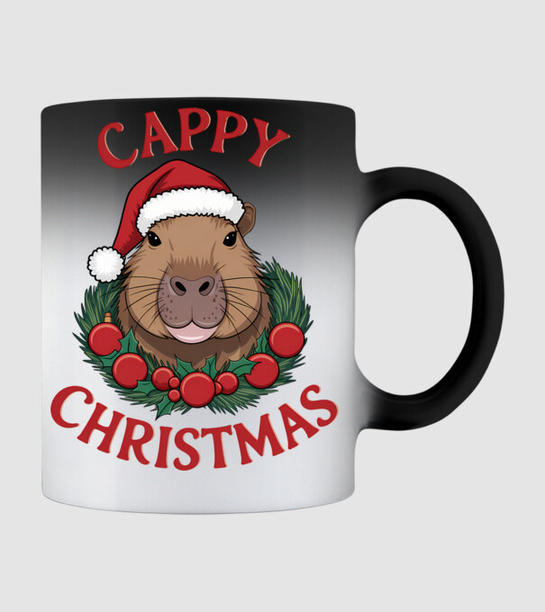 Cappy Christmas 2 model negru pe tricou