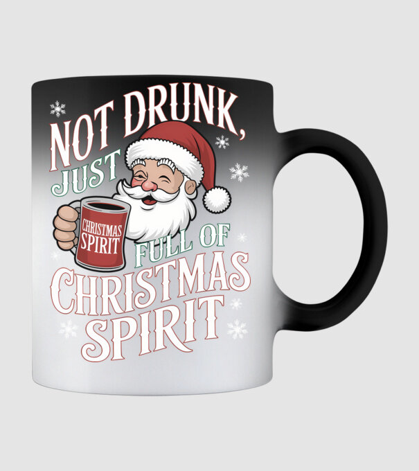 Christmas Spirit Santa model negru pe tricou