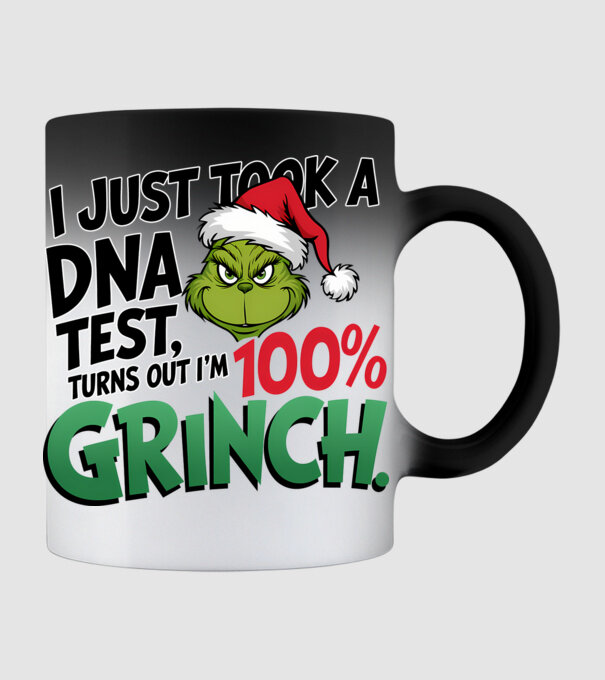 Grinch DNA test model negru pe tricou
