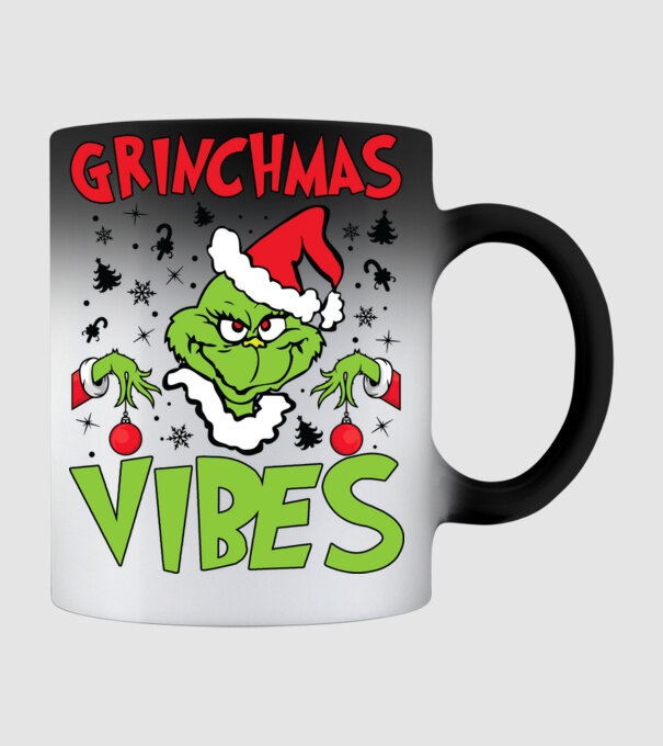 Grinchmas Vibes - Grinch model negru pe tricou