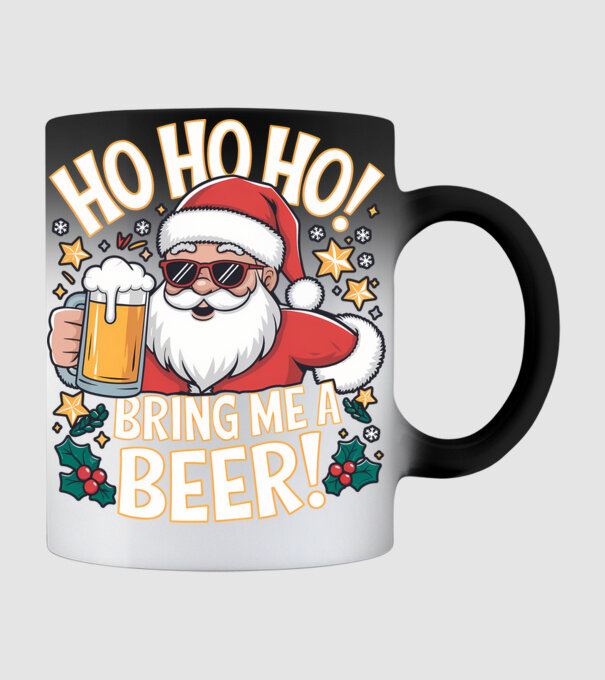 HO HO HO bring me a BEER santa Negru model negru pe tricou