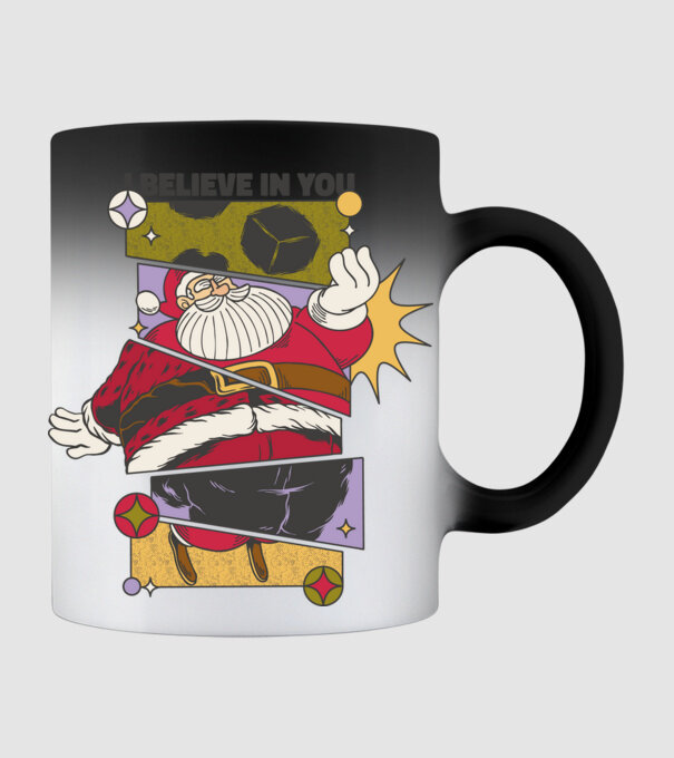I believe in you Santa model negru pe tricou