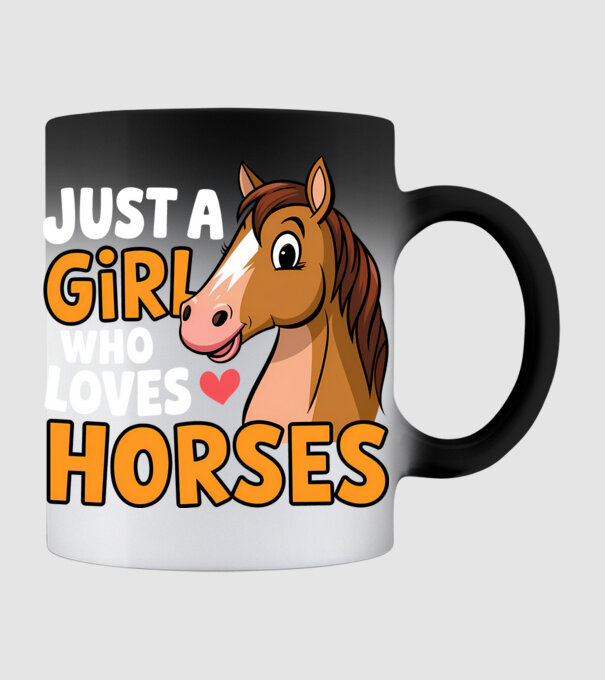Just a girl who loves horses Negru model negru pe tricou