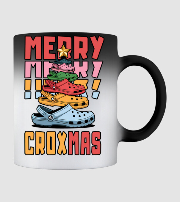 Merry Croxmas model negru pe tricou