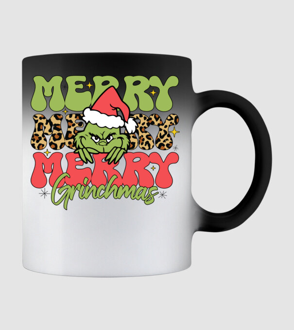 Merry Grinchmas model negru pe tricou