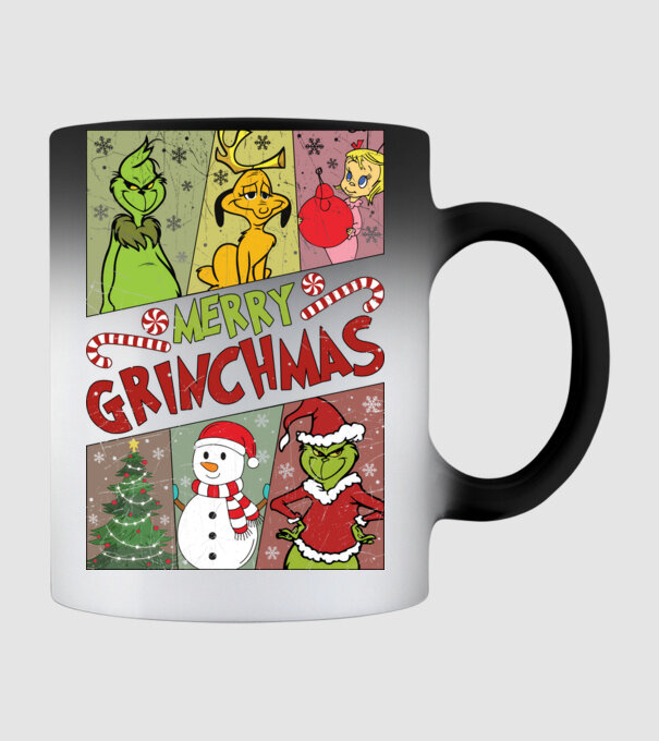 Merry Grinchmas - Grinch model negru pe tricou