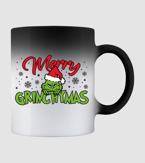 Merry Grinchymas - Grinch model negru pe tricou