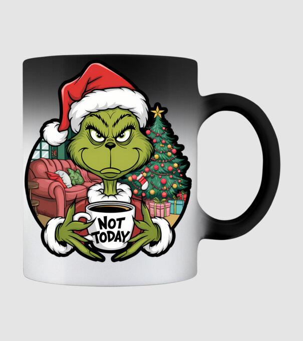 Not Today Grinch model negru pe tricou