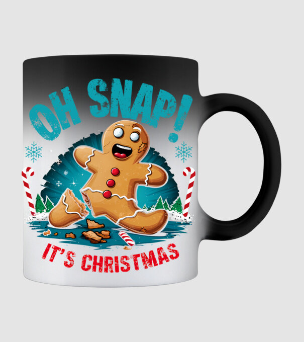 Oh snap! It's christmas Alb model negru pe tricou