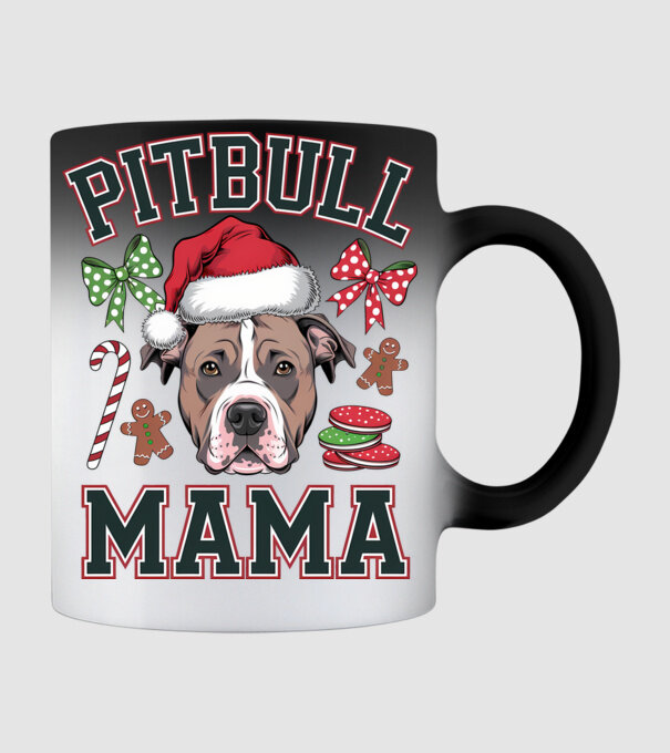 Pitbull Mama model negru pe tricou