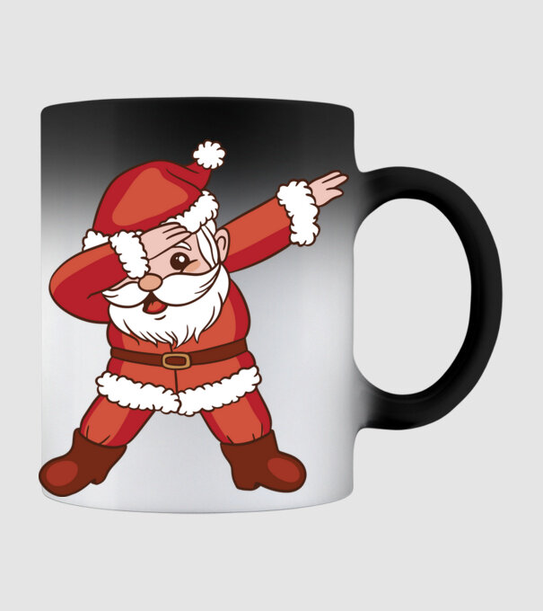 Santa Dab model negru pe tricou