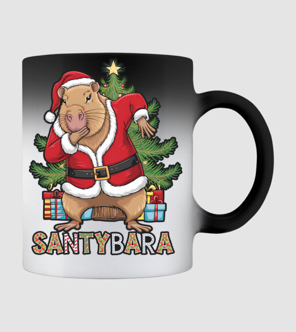 Santybara model negru pe tricou