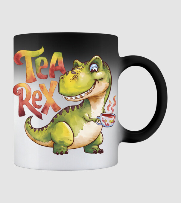 Tea Rex model negru pe tricou