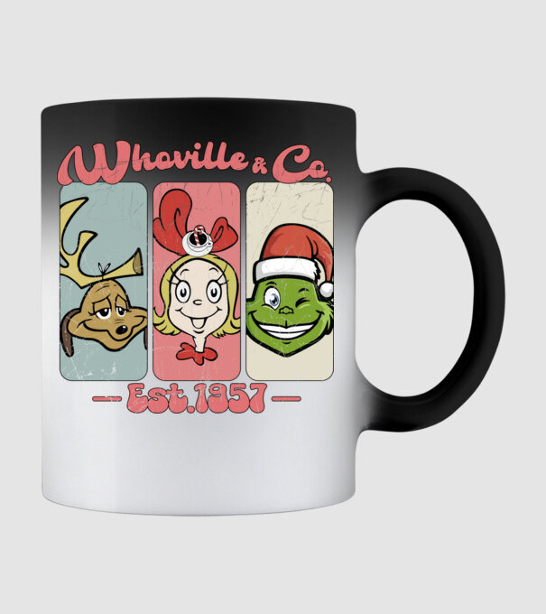 Whoville & Co - Grinch model negru pe tricou
