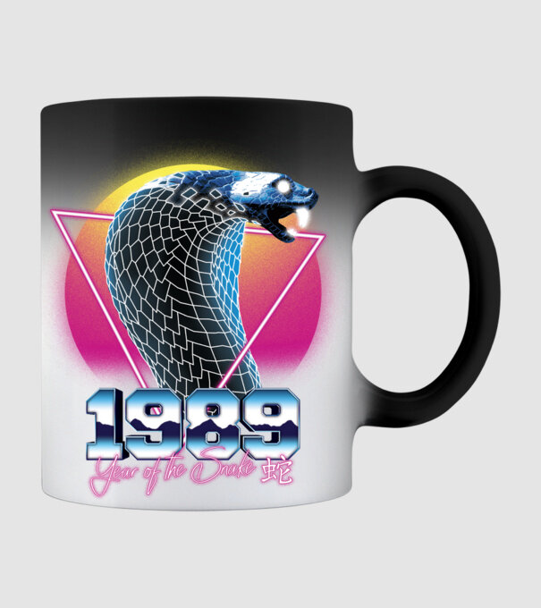 1989 Year of the Snake model negru pe tricou