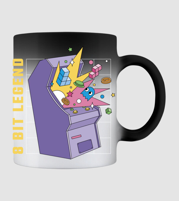 8 Bit Legendă Arcade Slot Machine model negru pe tricou