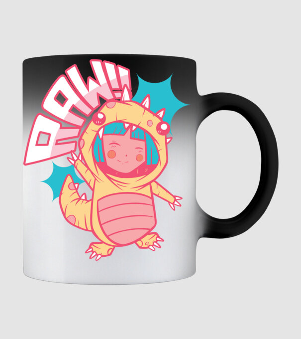 Anime dinozaur model negru pe tricou