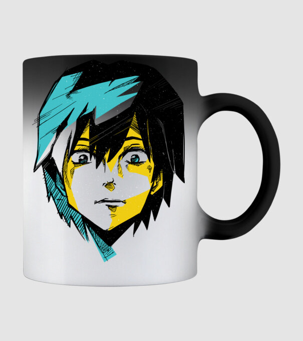 Cap Anime model negru pe tricou