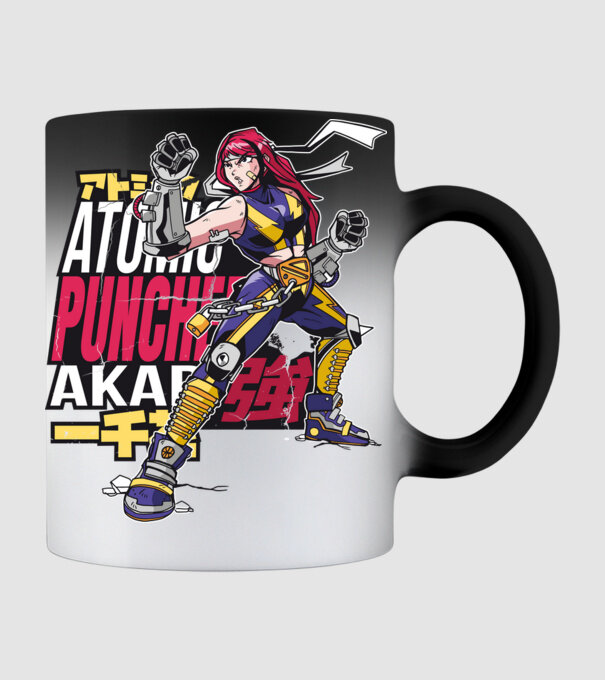 Anime fată Războinic model negru pe tricou